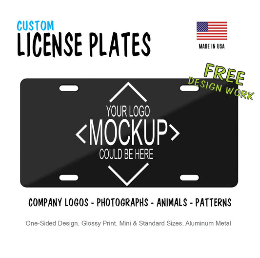 Custom Aluminum License Plate | 6x12 Gloss Aluminum | Front Car Plate |  Personalized License Plate